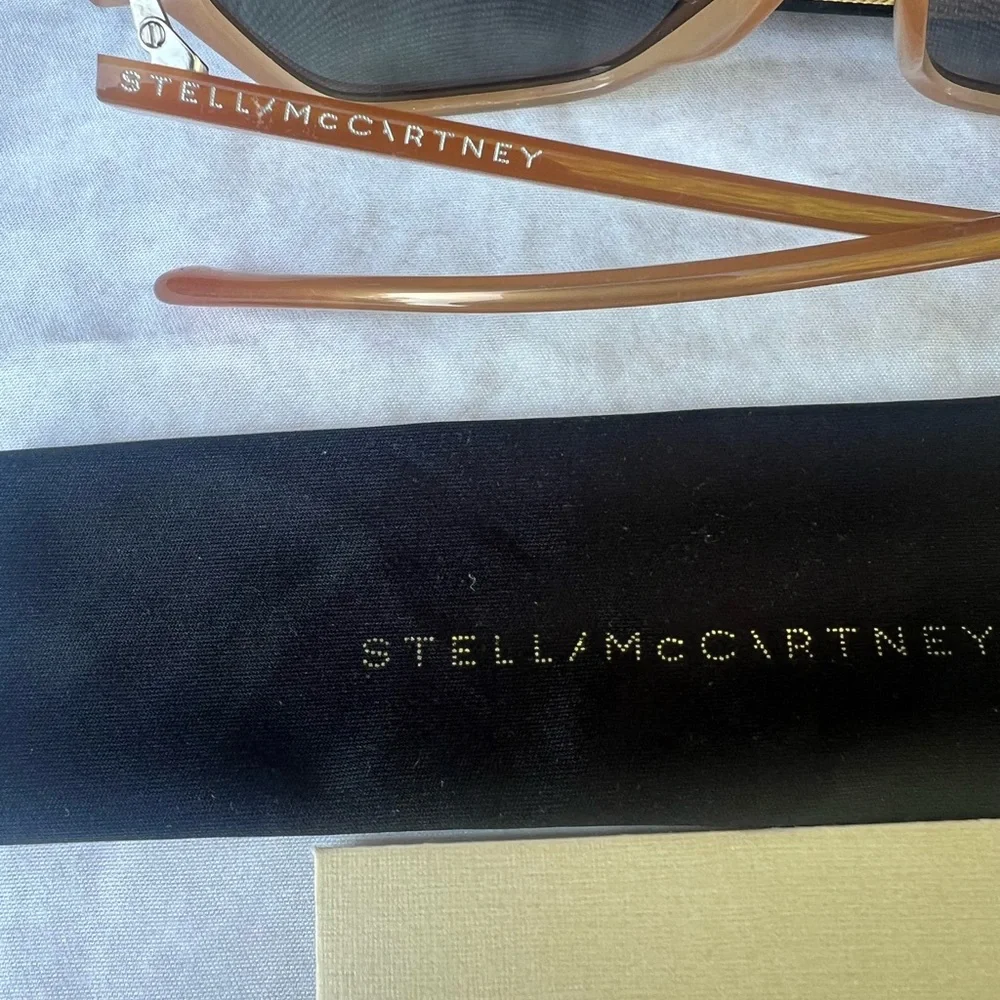 Stella McCartney Tan Sunglasses with Black Case.